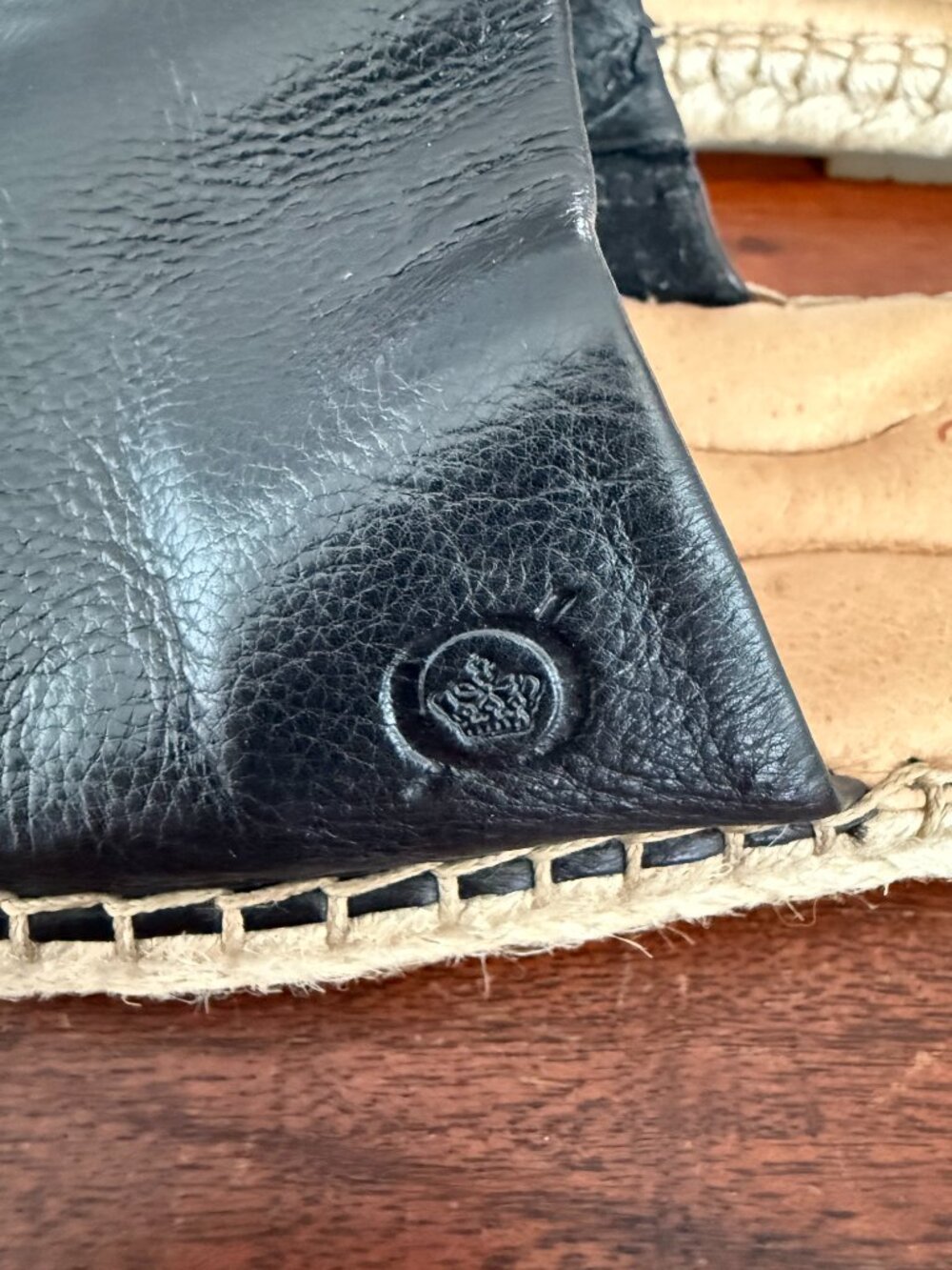 Born drias Black Leather Espadrille Slide Sandals Women’s Size 7 - Picture 2 of 13